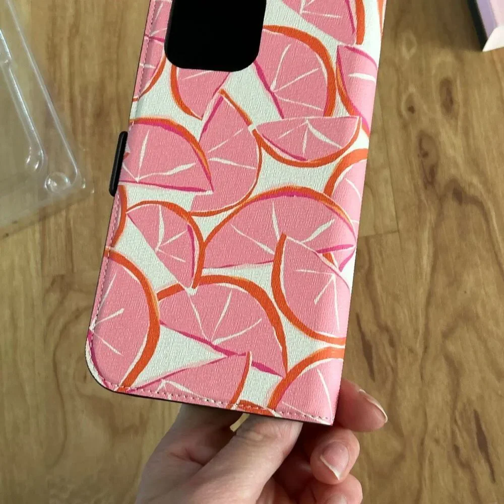 Kate Spade Grapefruit iPhone 13 Pro Max Magnetic Folio Case new NO INSIDE CASE
